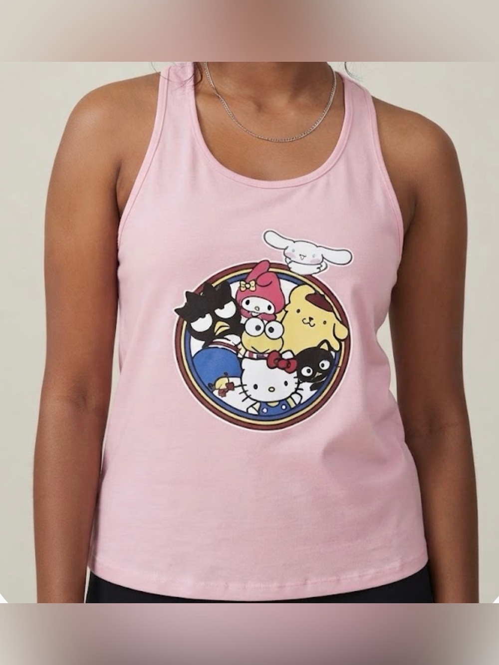 NWOT Hello Kitty Sanrio Pink Graphic Tank Top - Picture 1 of 3